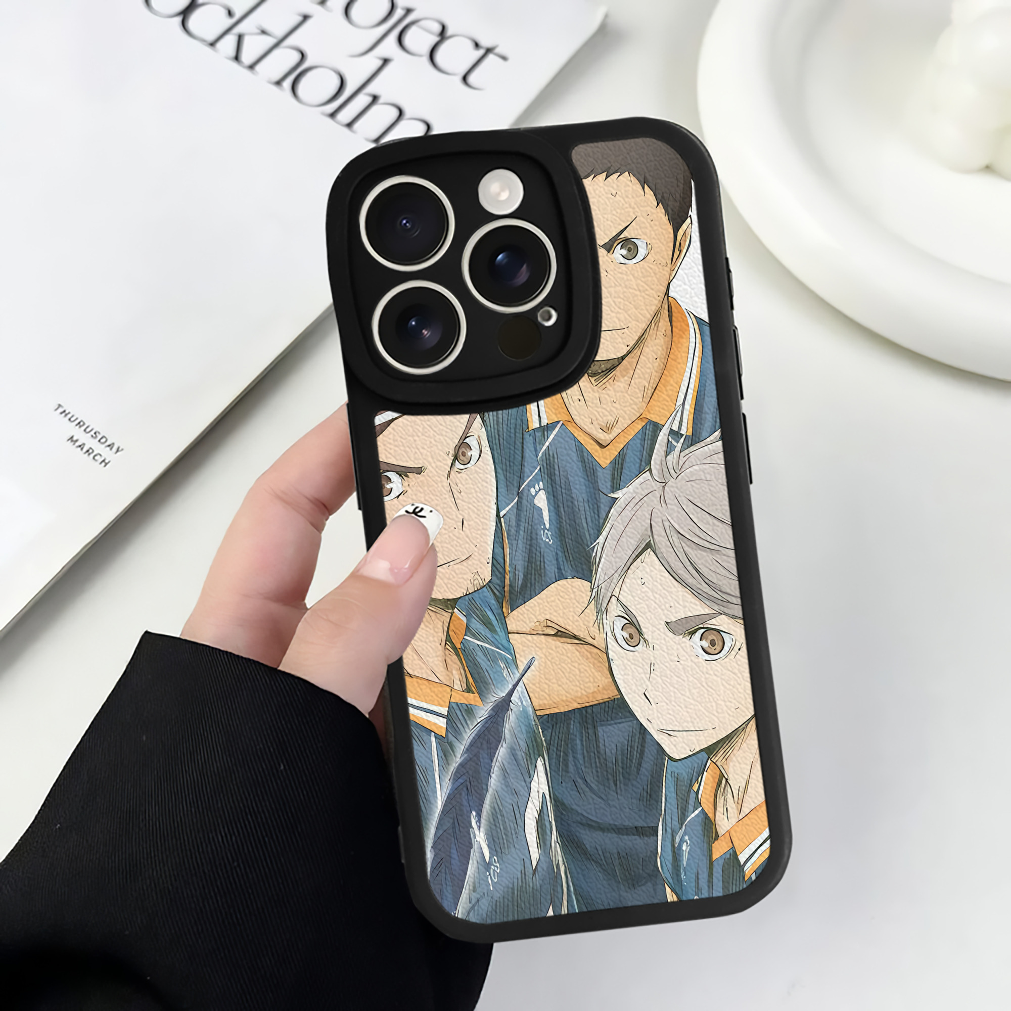 （画像用） ハイキュー!! Haikyu!! 【iPhone 16シリーズ対応】シリコンスマホケース（レザー調） 材質：シリコン